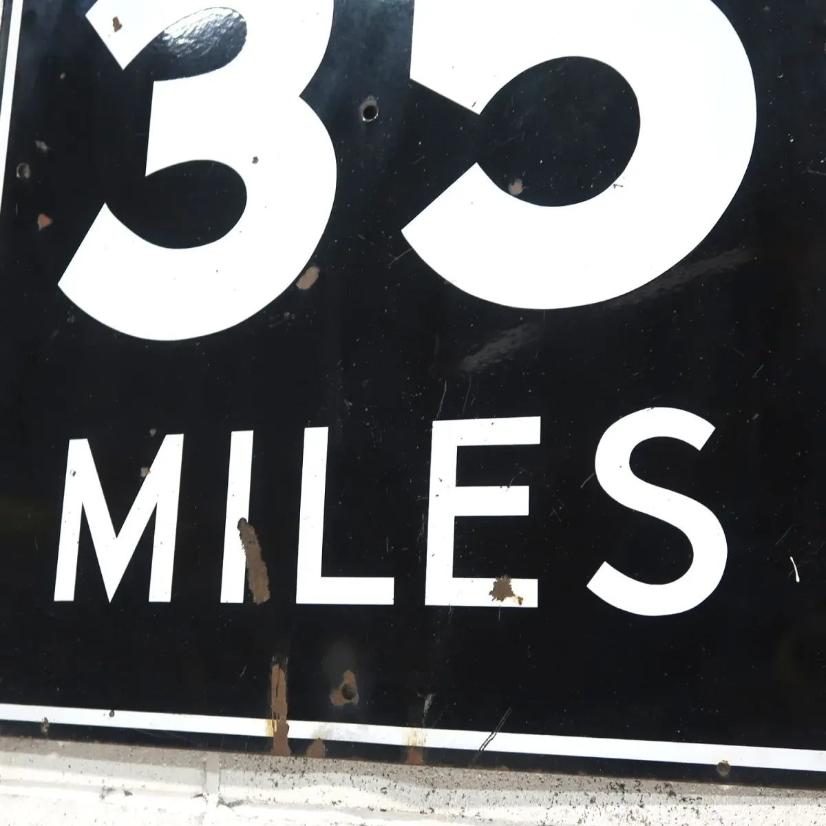 SPEED LIMIT 35 MILES ロードサイン ホーロー