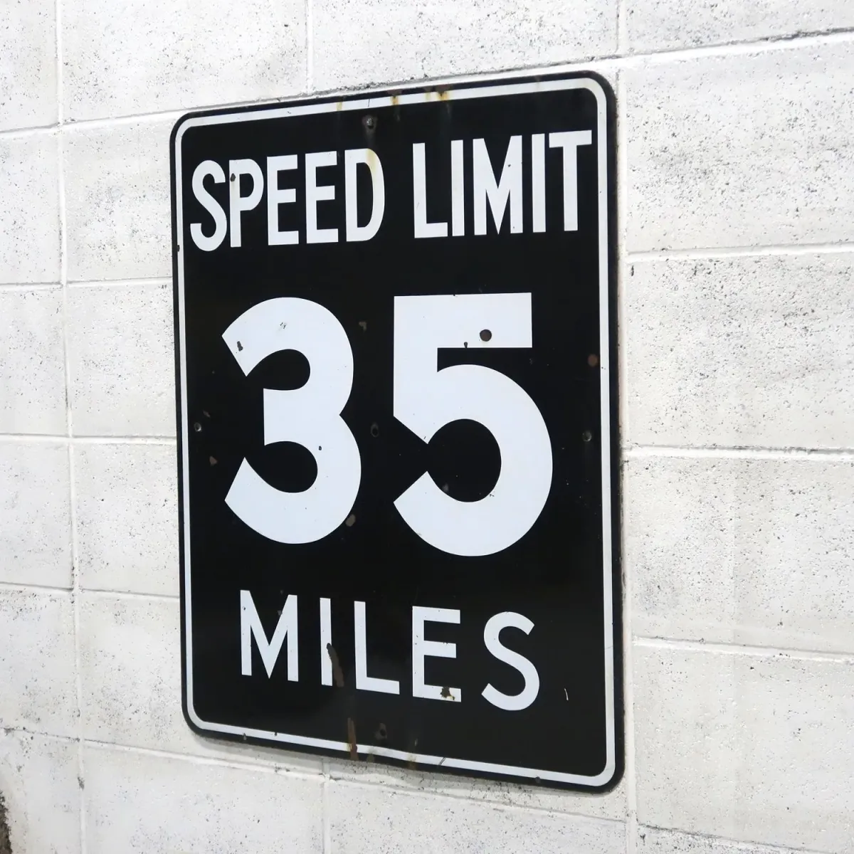 SPEED LIMIT 35 MILES ロードサイン ホーロー