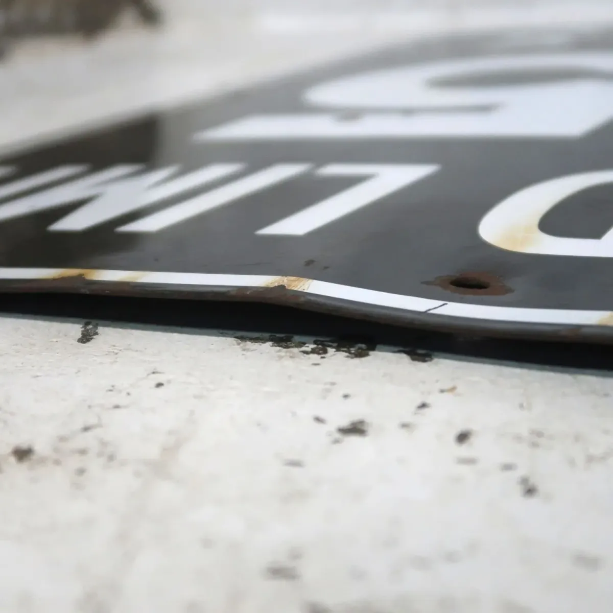 SPEED LIMIT 35 MILES ロードサイン ホーロー