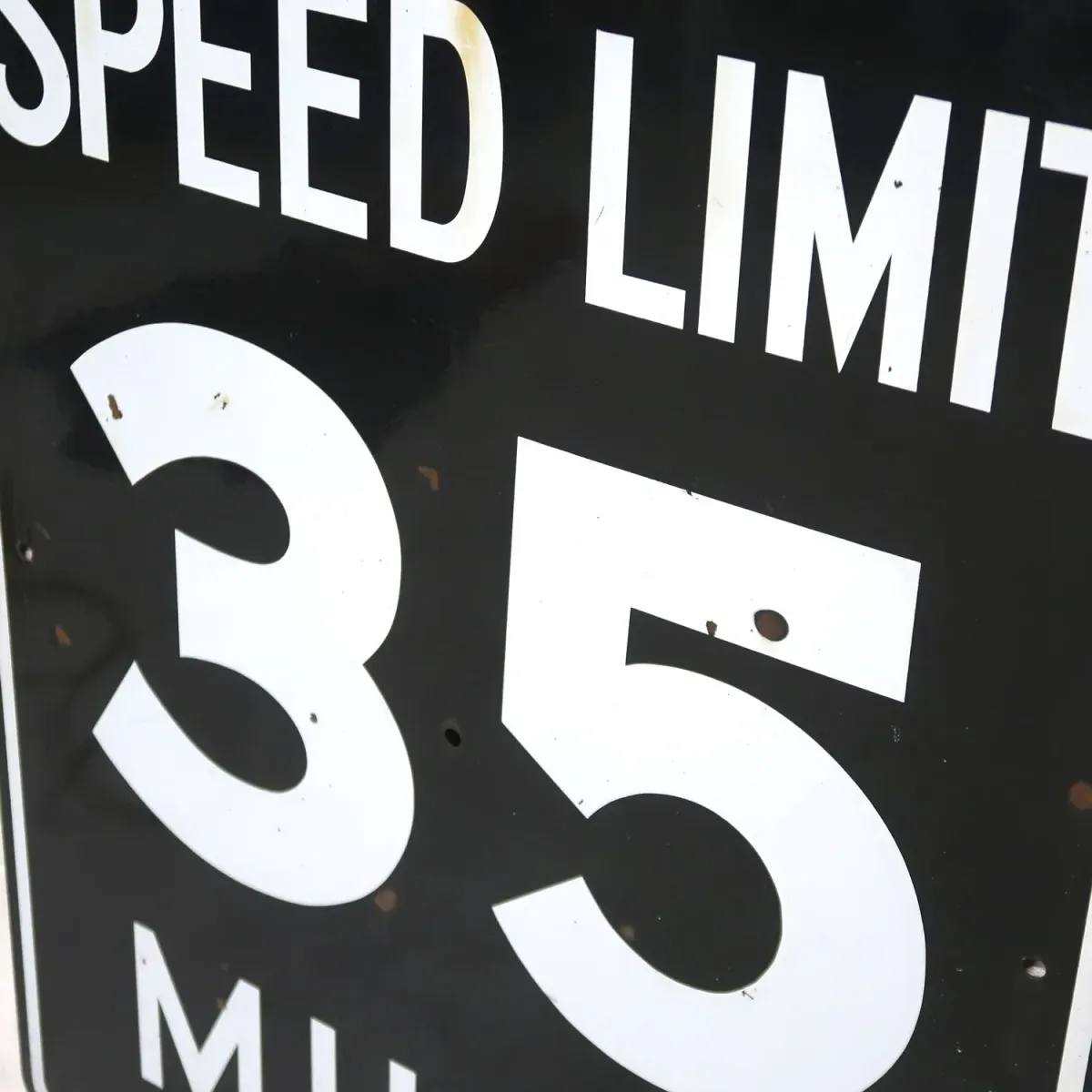 SPEED LIMIT 35 MILES ロードサイン ホーロー