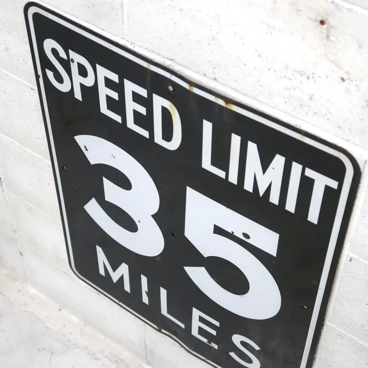 SPEED LIMIT 35 MILES ロードサイン ホーロー
