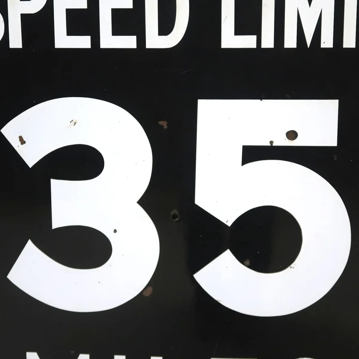 SPEED LIMIT 35 MILES ロードサイン ホーロー