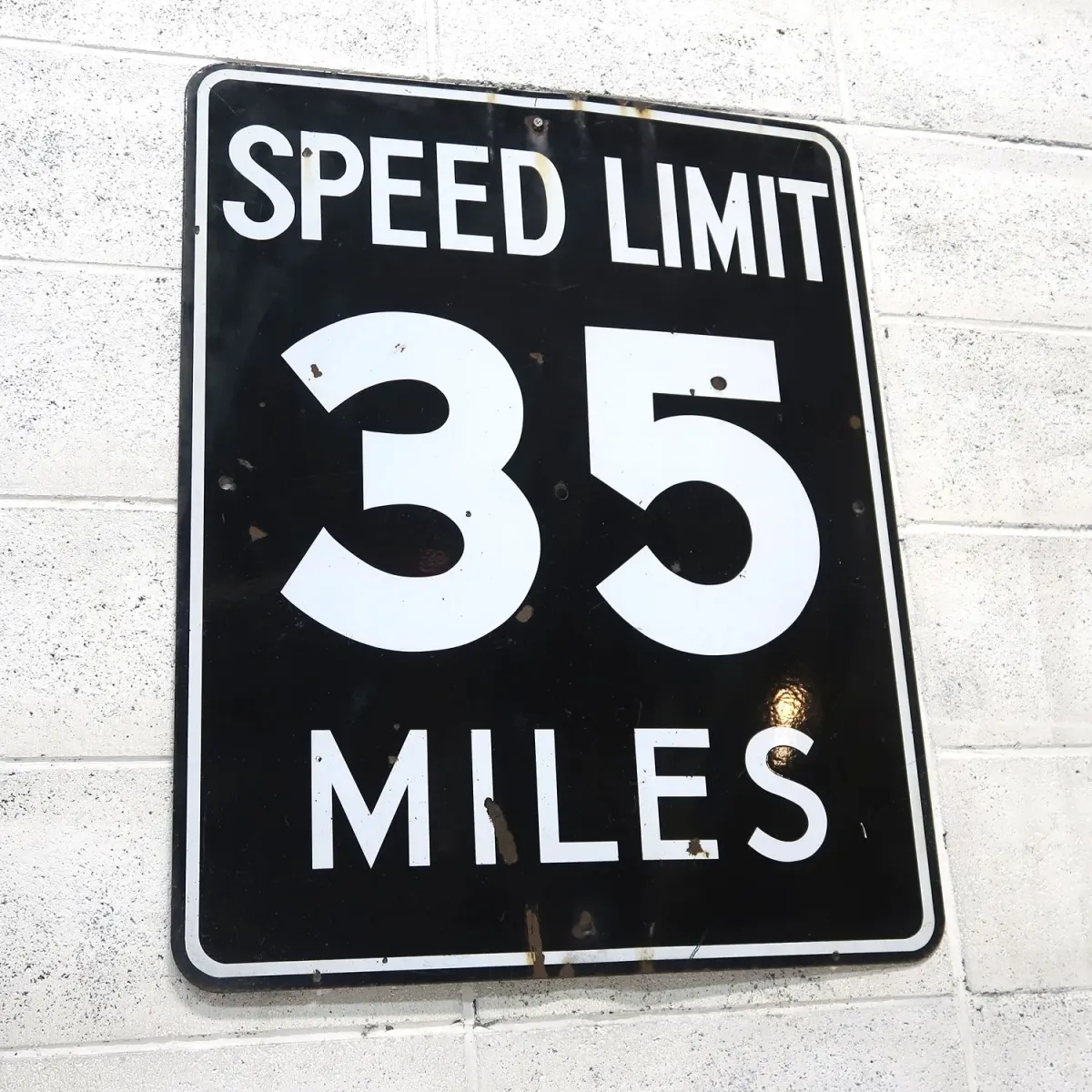 SPEED LIMIT 35 MILES ロードサイン ホーロー