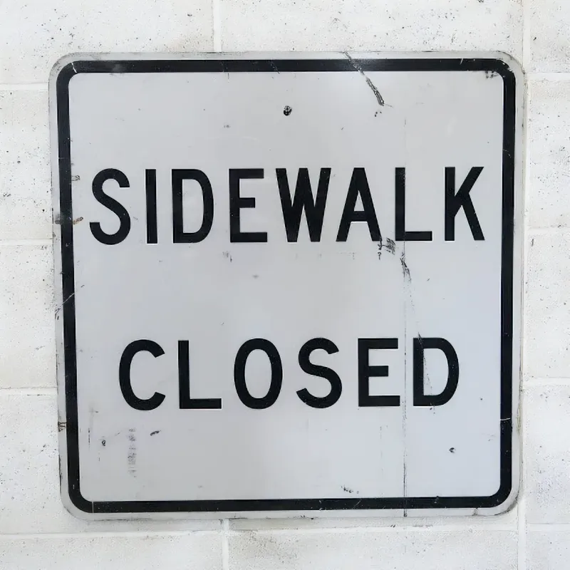 SIDEWALK CLOSED ビンテージ ロードサイン