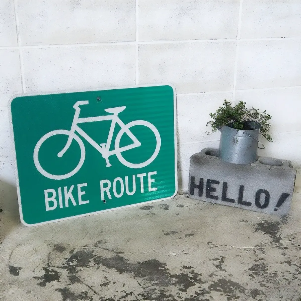 BIKE ROUTE ビンテージ ロードサイン