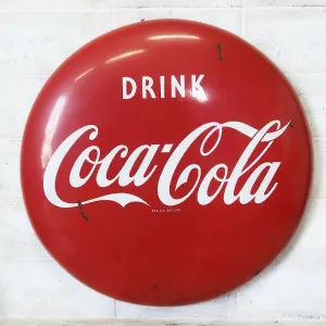 50's コカコーラ ビンテージ 大型ボタンサイン ホーロー