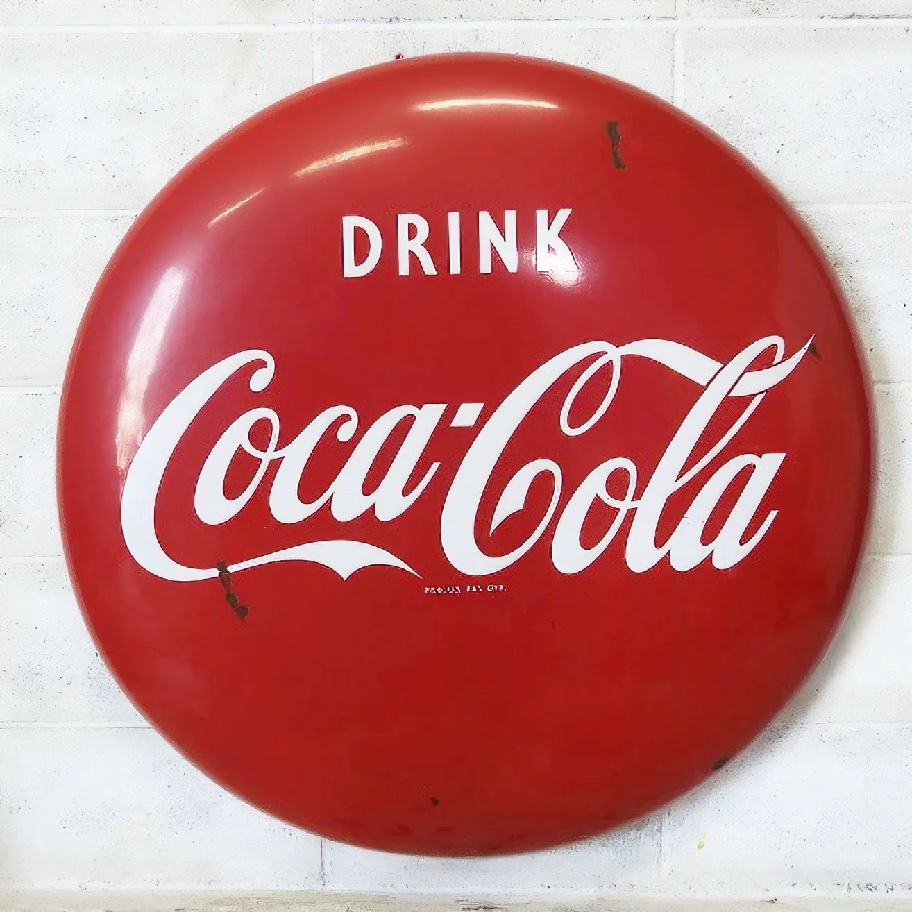 50's コカコーラ ビンテージ 大型ボタンサイン ホーロー ｜ glow ANTIQUES