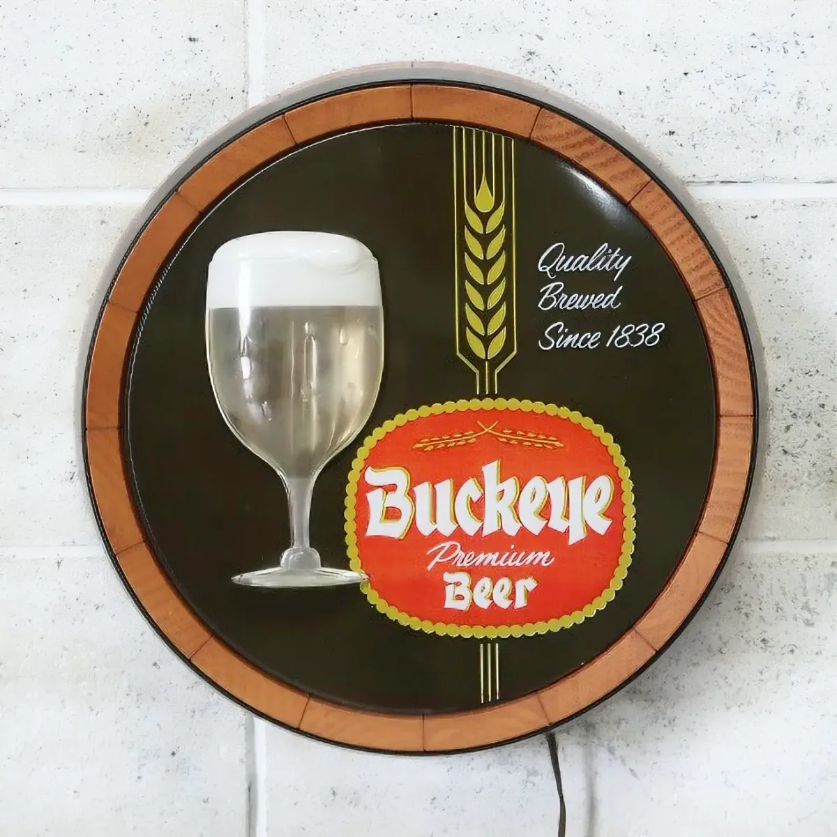 Buckeye Beer ビンテージ モーションライトサイン 樽型