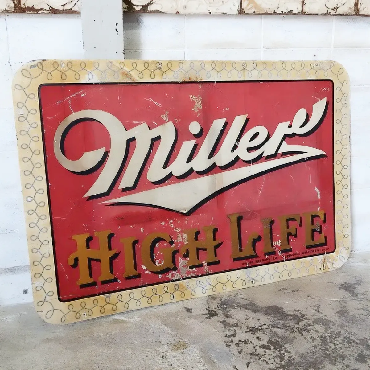 50's〜Miller HIGH LIFE ビンテージ 大型メタル看板 両面