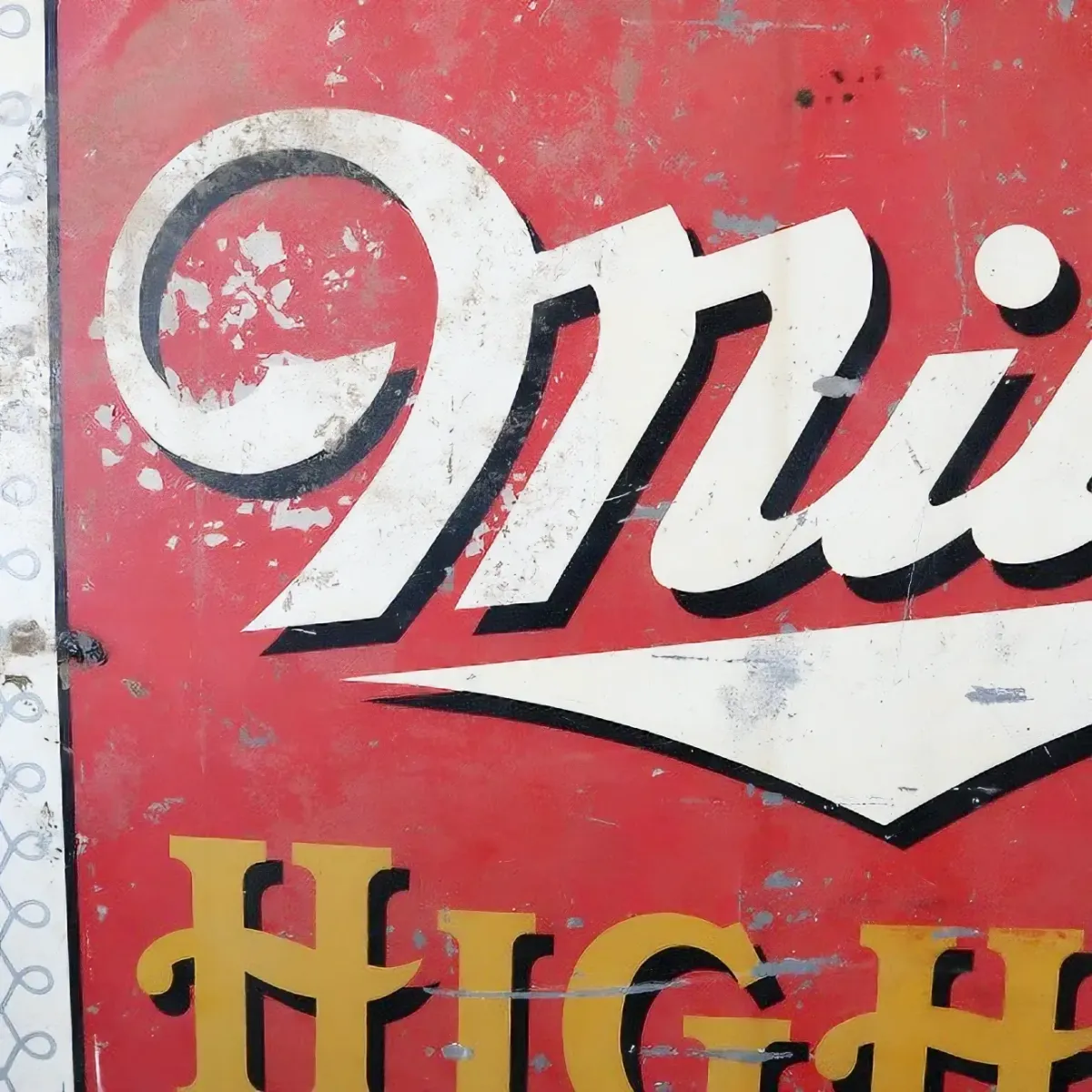 50's〜Miller HIGH LIFE ビンテージ 大型メタル看板 両面