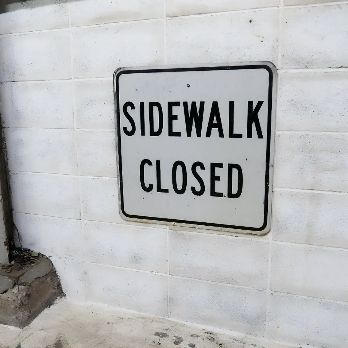 SIDEWALK CLOSED ビンテージ ロードサイン