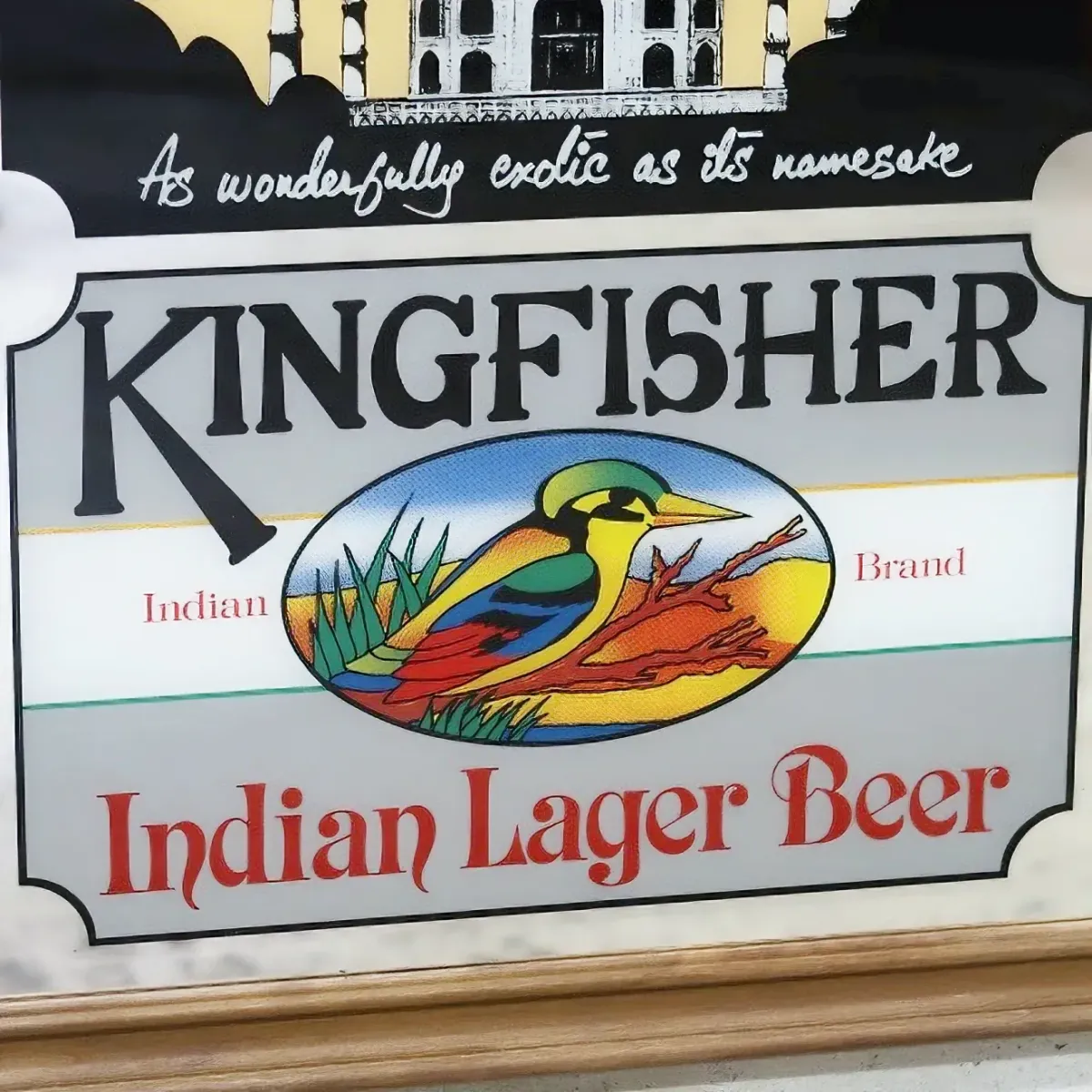 TAJ MAHAL LAGER BEER×KINGFISHER ビンテージ パブミラー