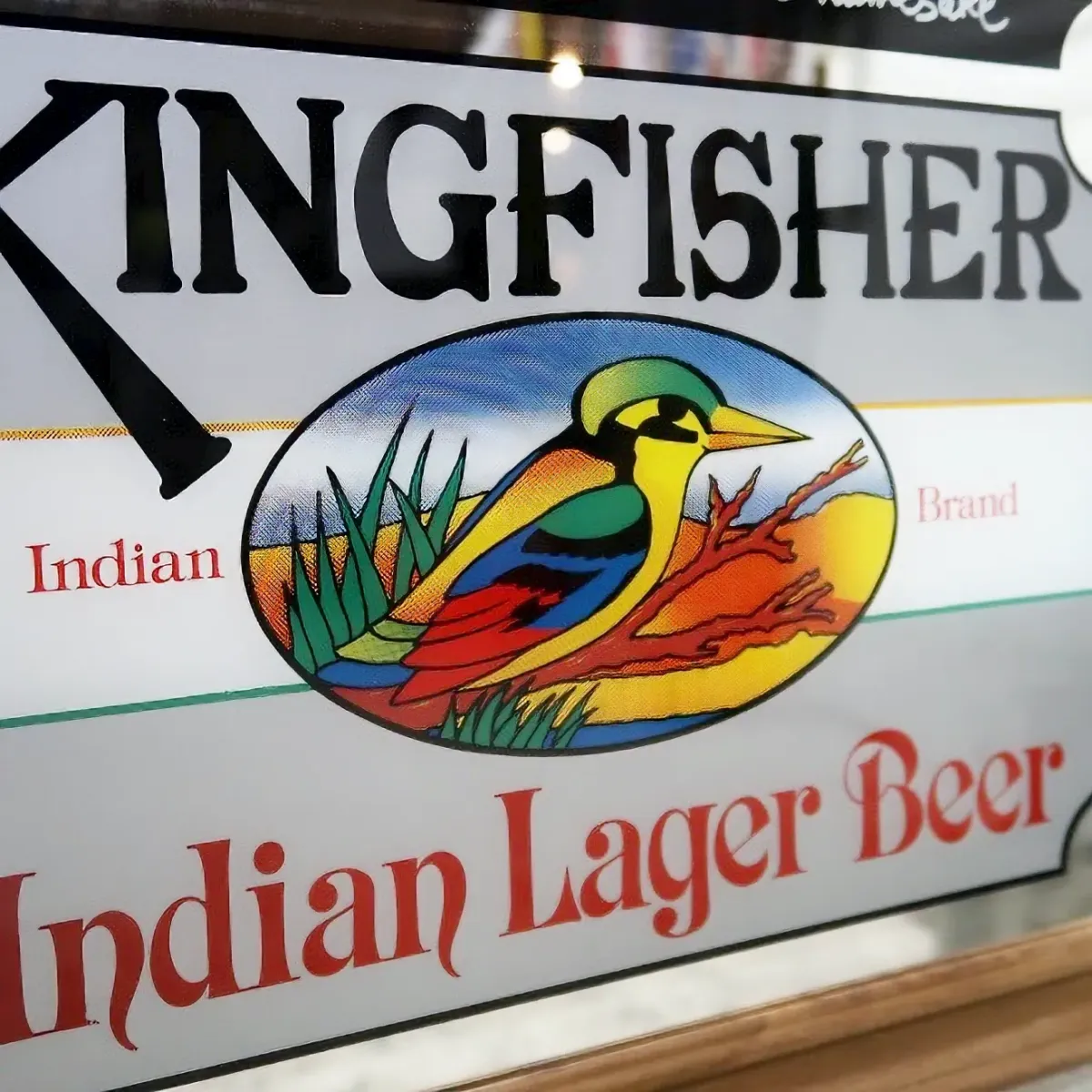 TAJ MAHAL LAGER BEER×KINGFISHER ビンテージ パブミラー