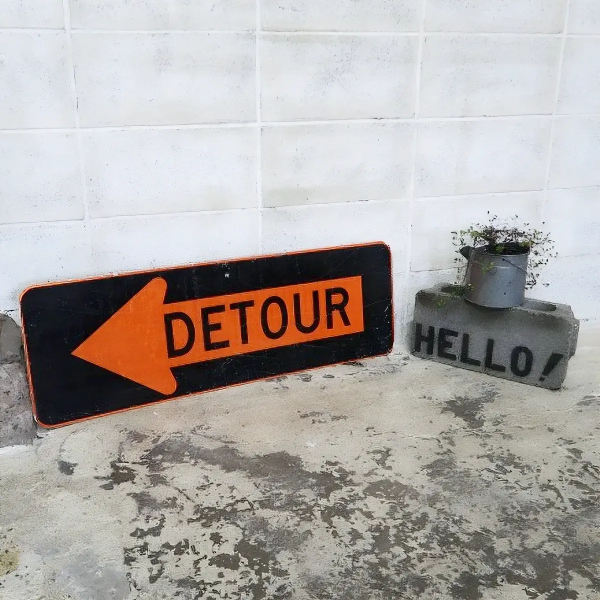 DETOUR ビンテージ ロードサイン