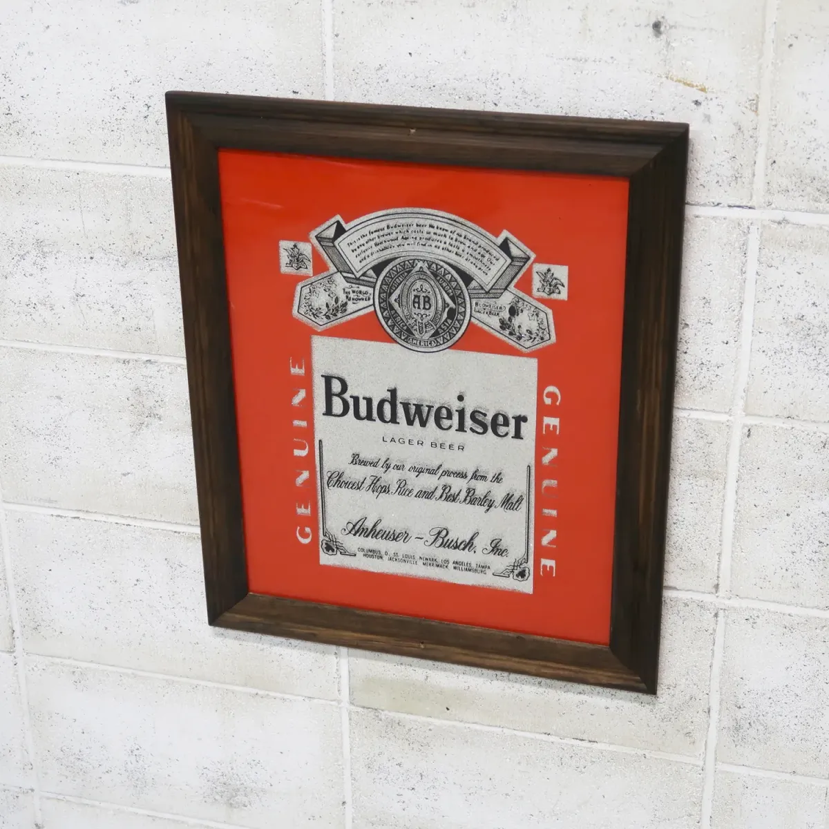 Budweiser ビンテージ パブミラー
