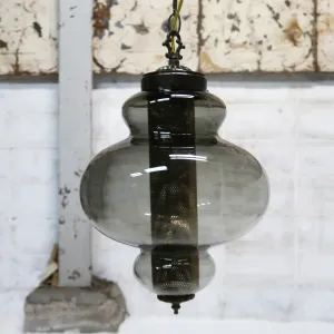 アンティーク スモークガラス ペンダントランプ
