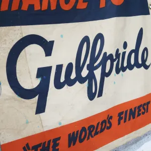 40～50's GULF ビンテージ バナー 布製