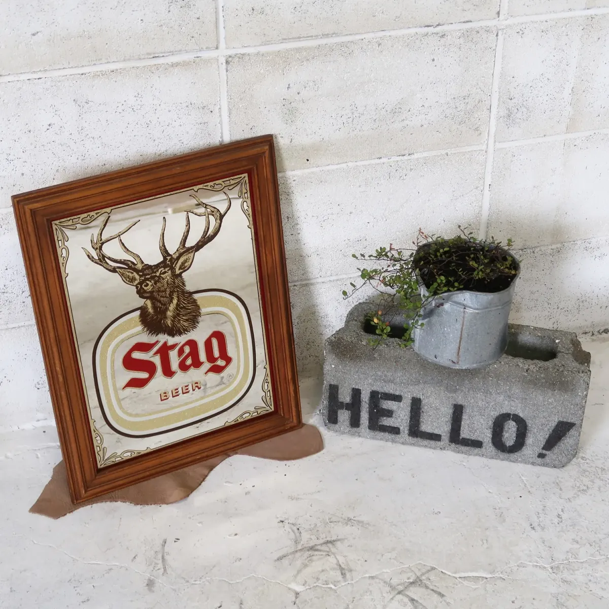 Stag BEER ビンテージ パブミラー