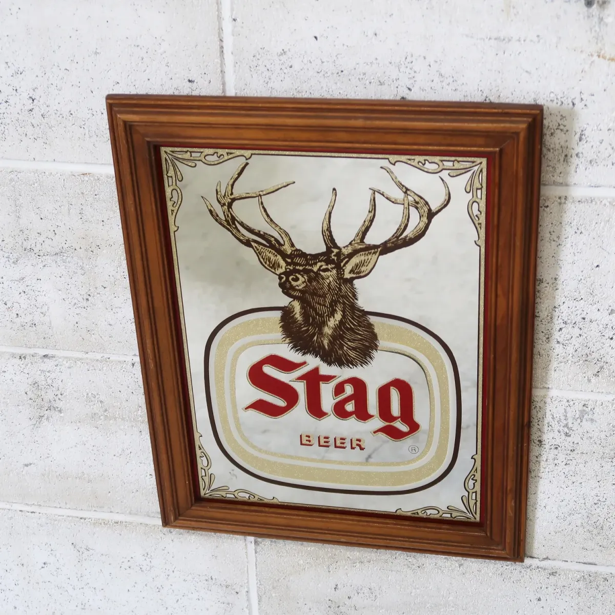 Stag BEER ビンテージ パブミラー