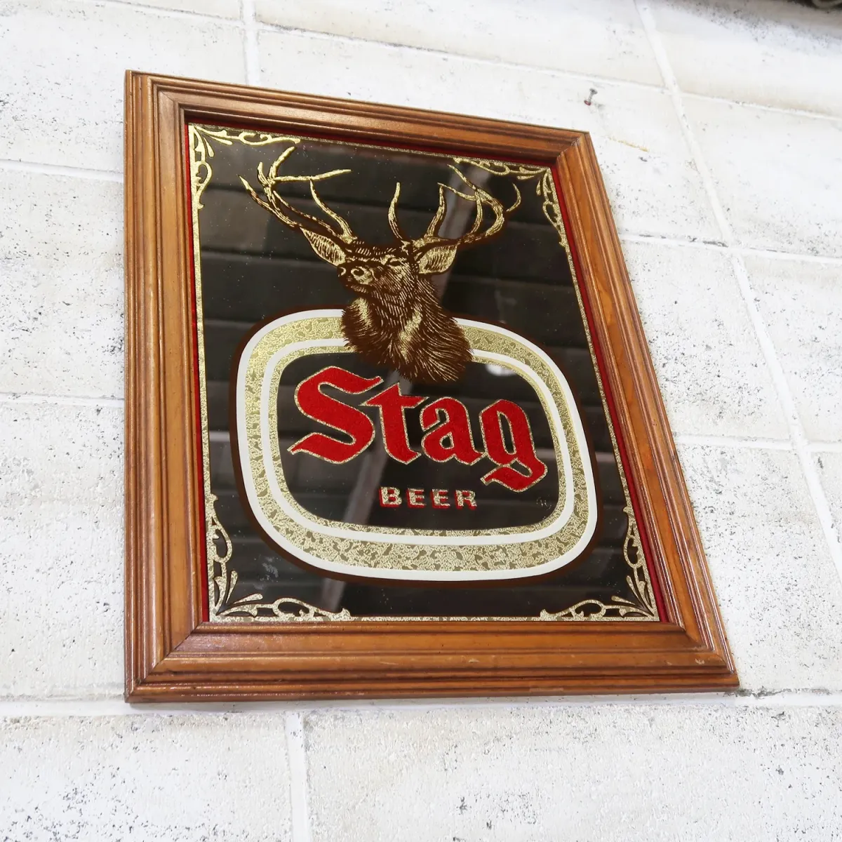 Stag BEER ビンテージ パブミラー