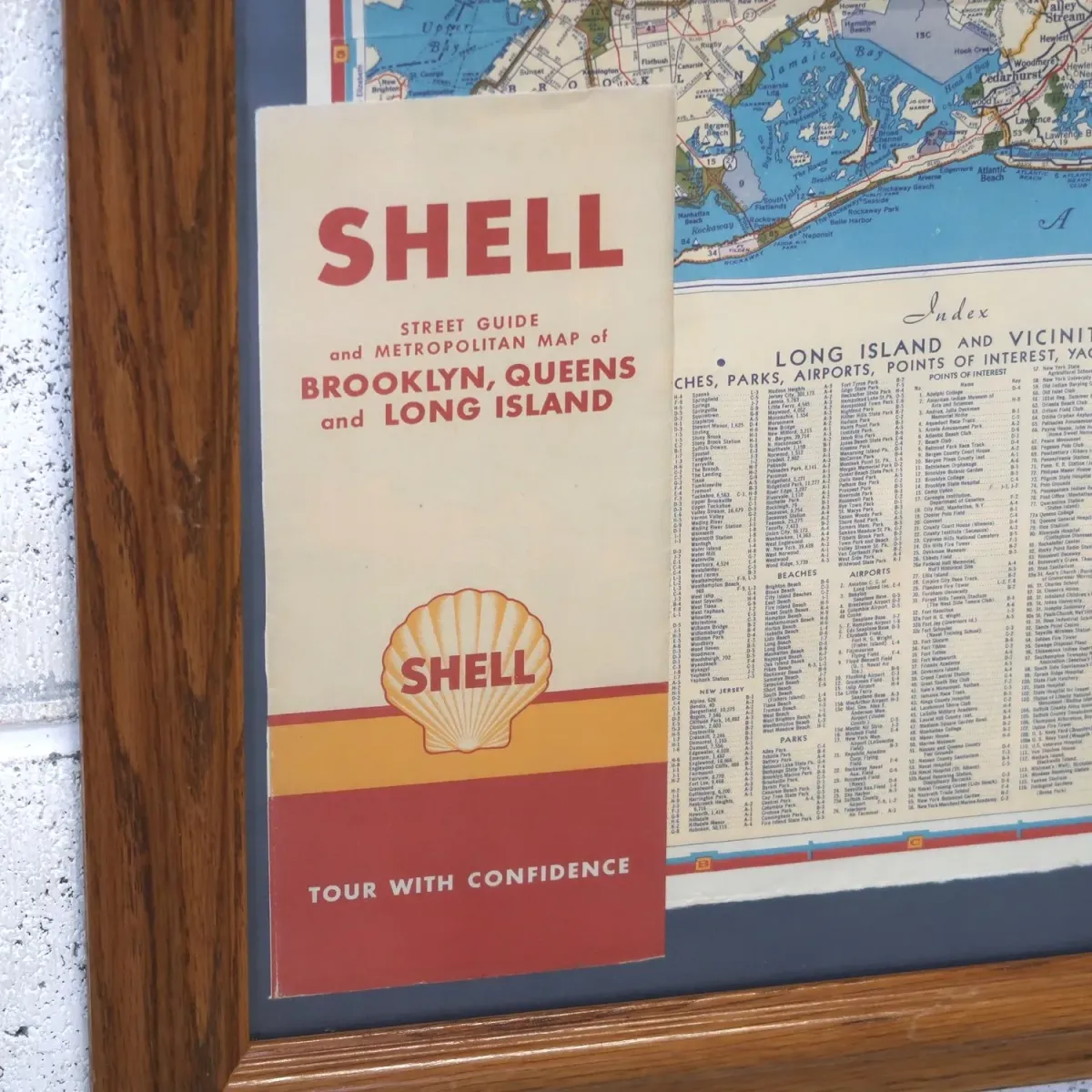 SHELL ビンテージ マップ 額装