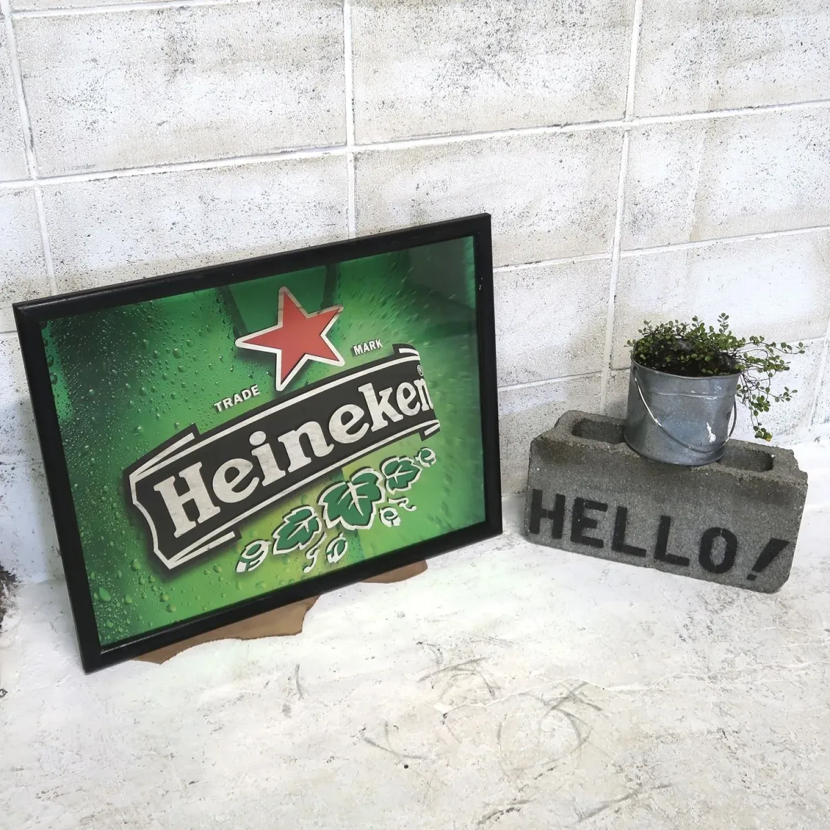 Heineken ビンテージ パブミラー