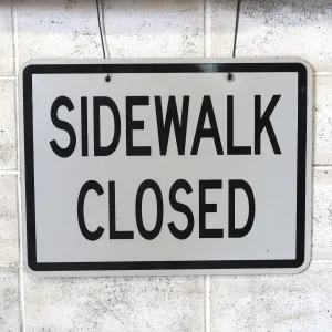 SIDEWALK CLOSED ビンテージ ロードサイン