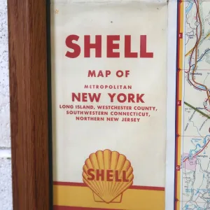 SHELL ビンテージ マップ 額装