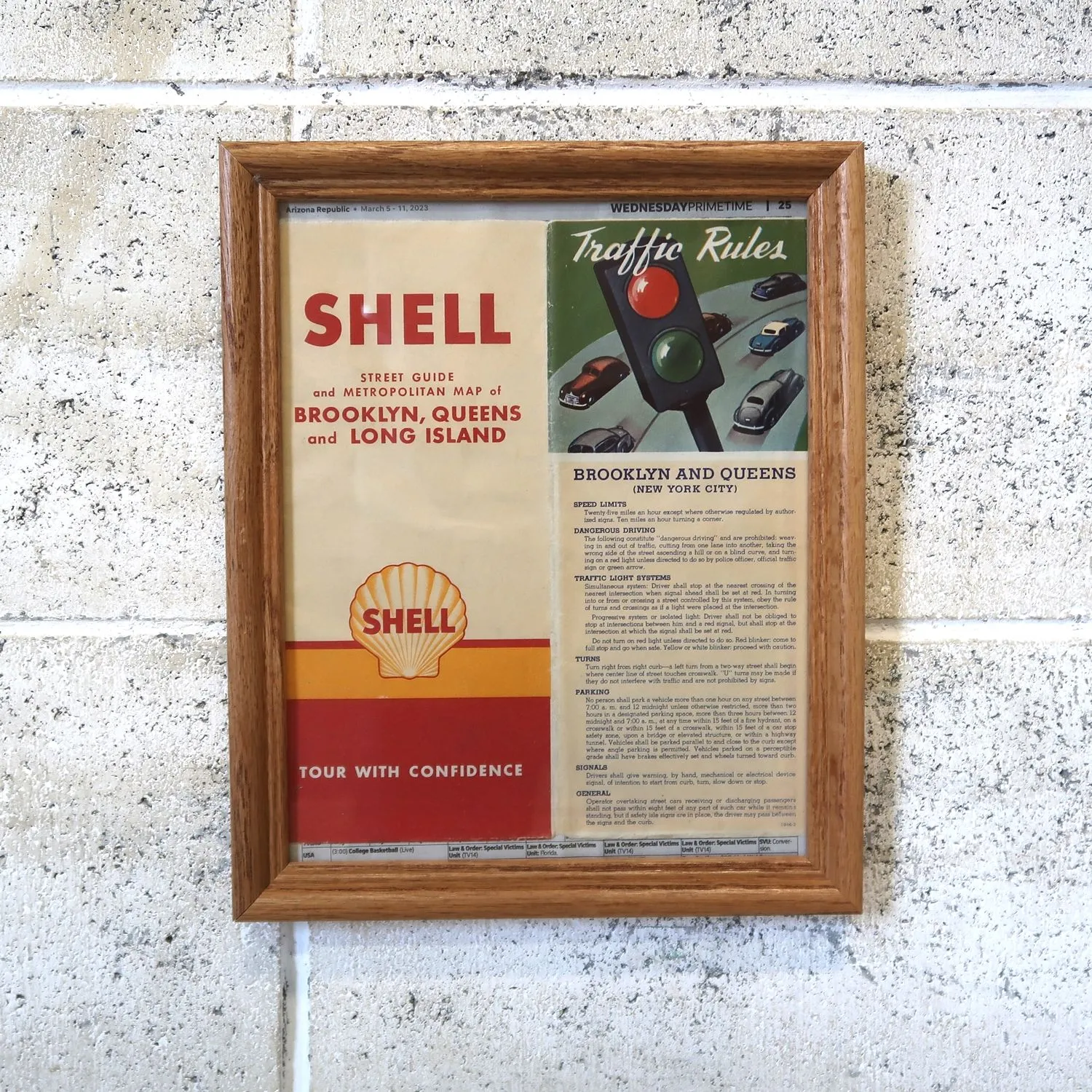 SHELL 1928年　ヴィンテージ　広告プレート SHELL パンフレット 額装 ｜ glow ANTIQUES