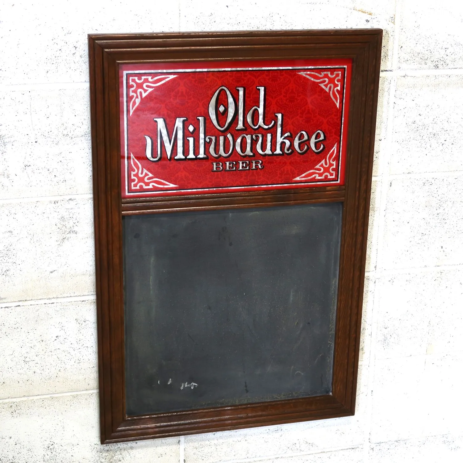 【ビンテージ】パブミラー、酒看板 Old Milwaukee ビンテージ パブミラー メニューボード ｜ glow