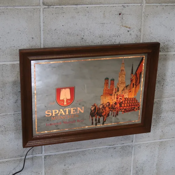 SPATEN ビンテージ ライトサインパブミラー デッドストック