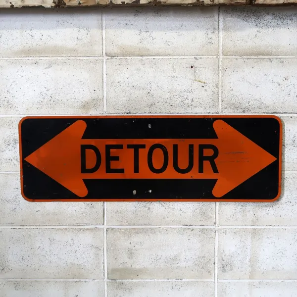 DETOUR ビンテージ ロードサイン