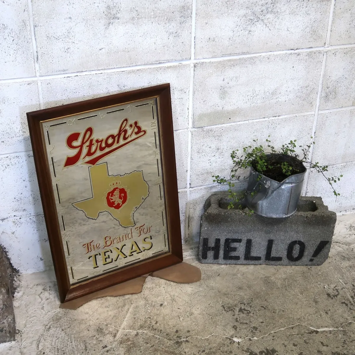 Stroh's ビンテージ パブミラー