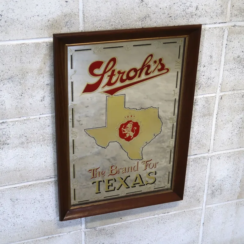 Stroh's ビンテージ パブミラー