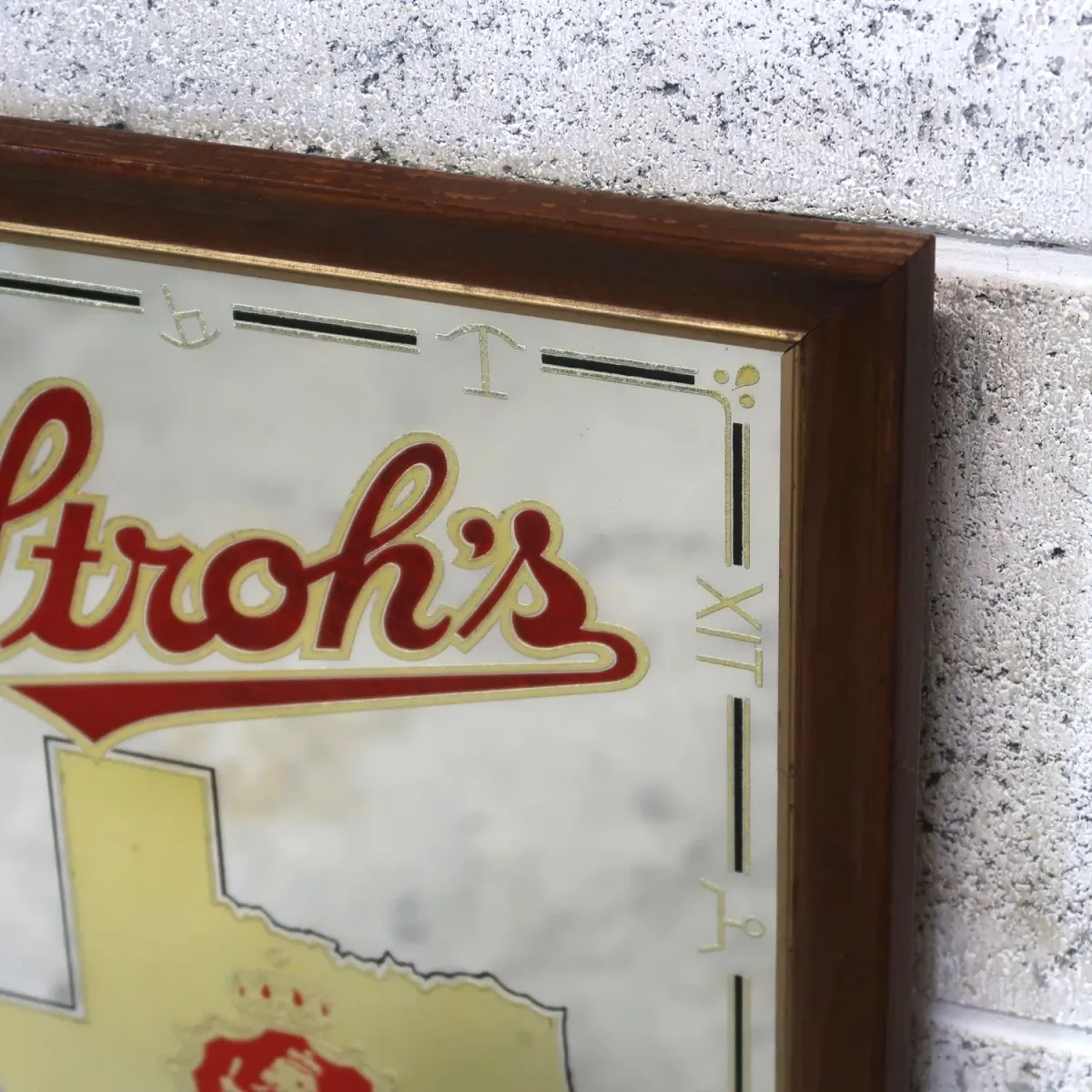 Stroh's ビンテージ パブミラー