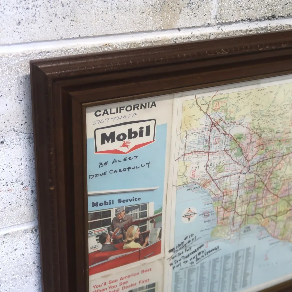Mobil ビンテージ マップ 額装