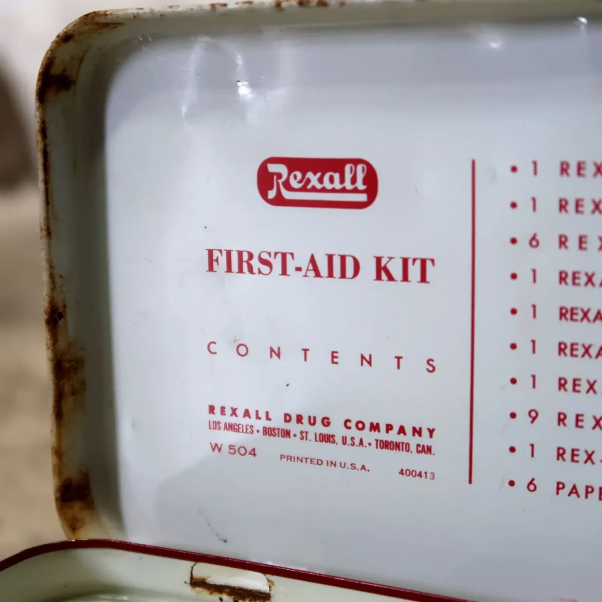 Rexall FIRST AID メタルボックス