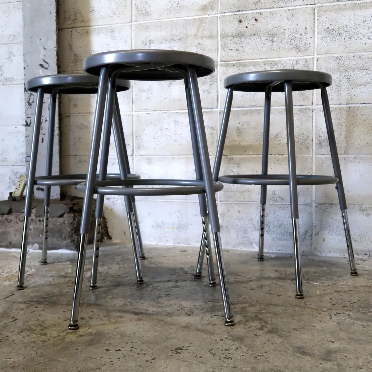 National Public Seating メタルスツール 3脚セット