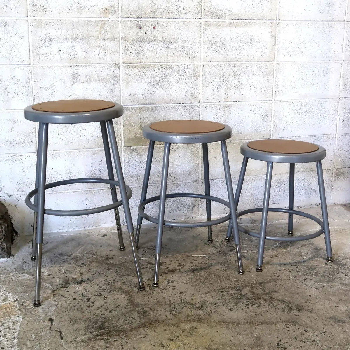 National Public Seating メタルスツール 3脚セット