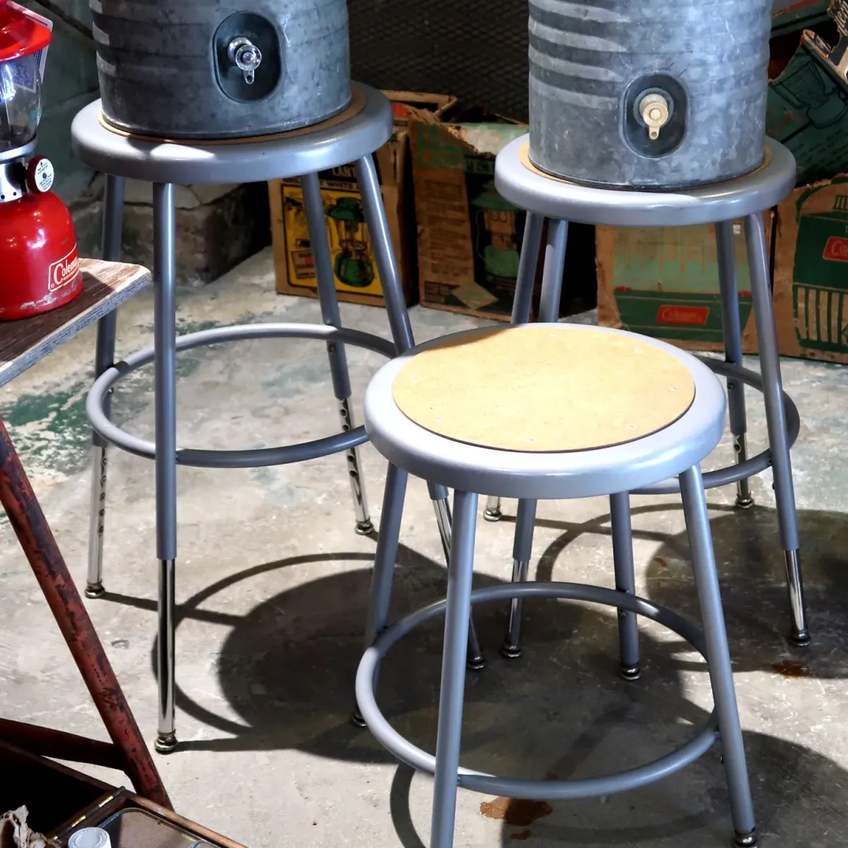National Public Seating メタルスツール 3脚セット