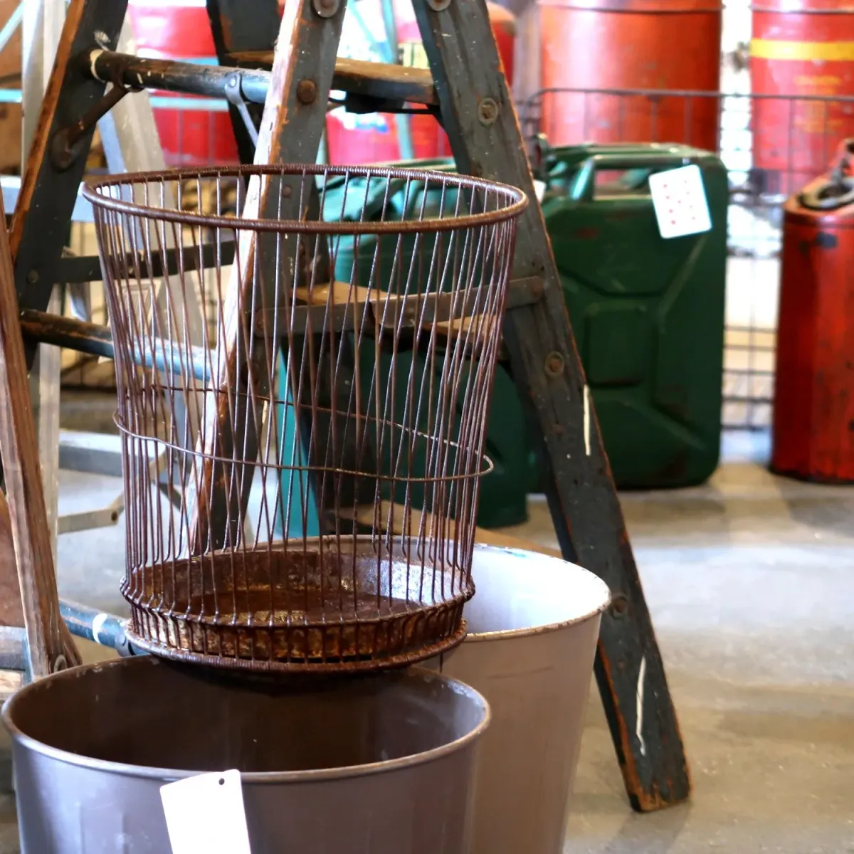 THE MASSILLON WIRE BASKET CO. ビンテージ ワイヤーメタル ゴミ箱