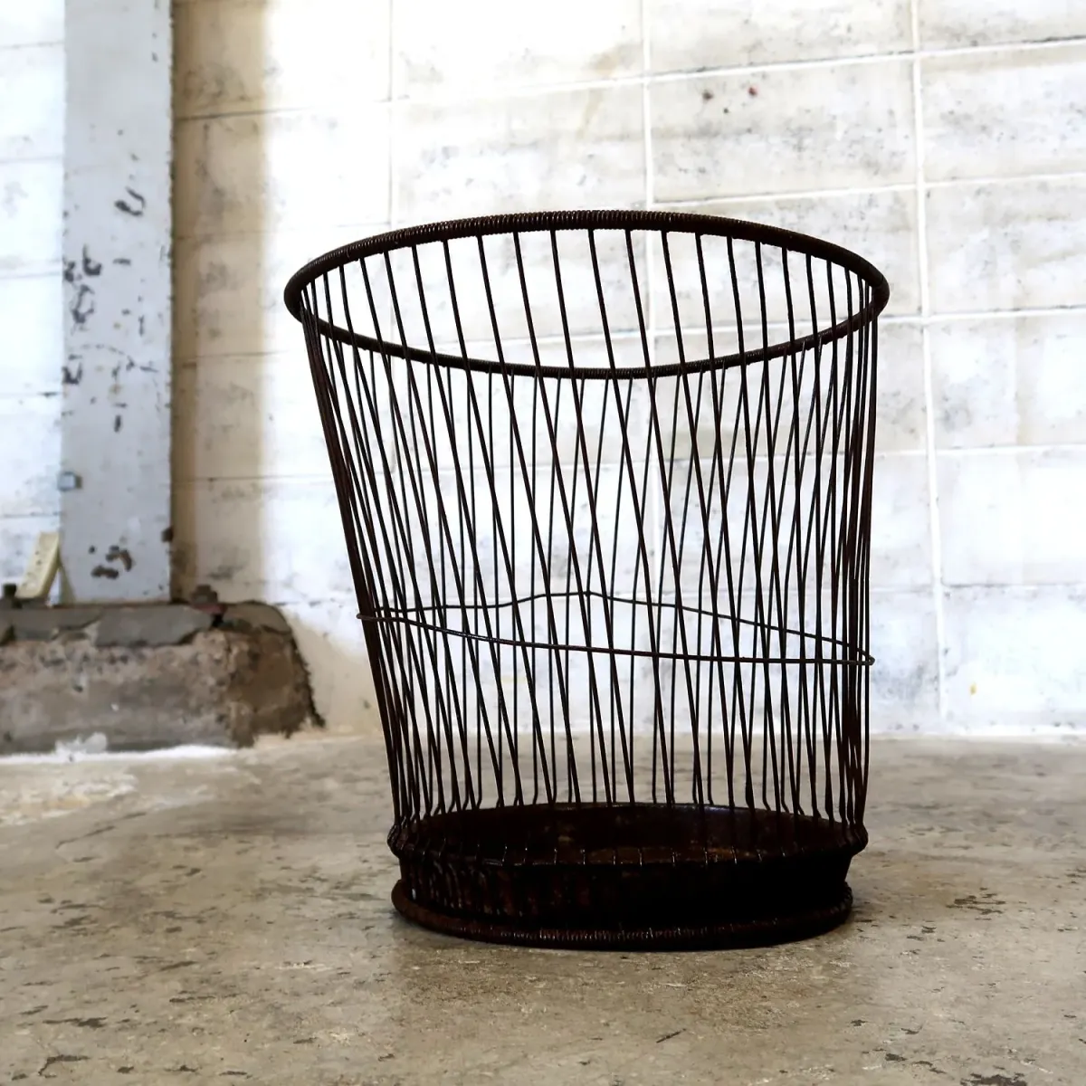 THE MASSILLON WIRE BASKET CO. ビンテージ ワイヤーメタル ゴミ箱