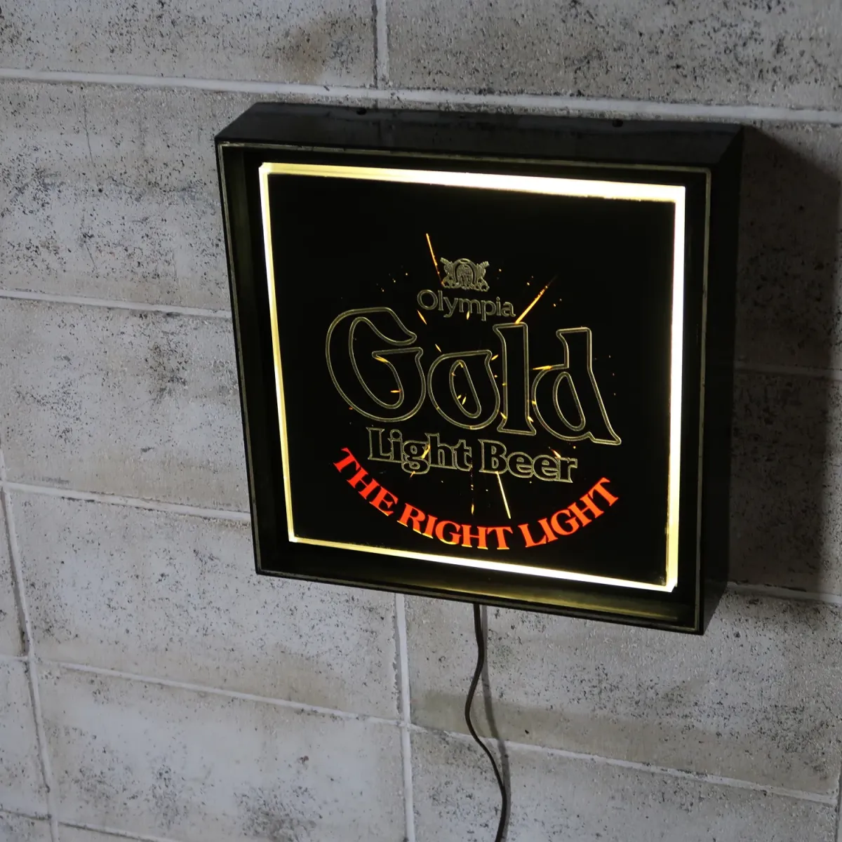 Olympia Gold Light Beer ビンテージ ライトサイン