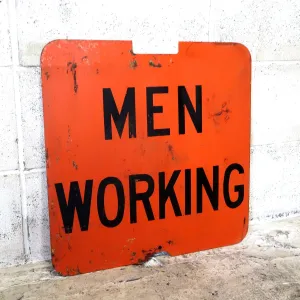 MEN WORKING ビンテージ 両面メタルサイン
