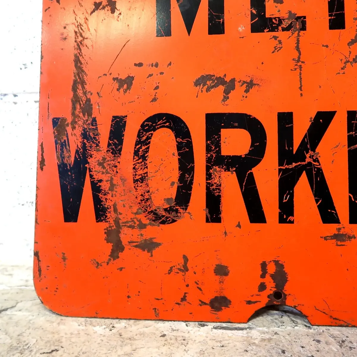 MEN WORKING ビンテージ 両面メタルサイン