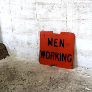 MEN WORKING ビンテージ 両面メタルサイン