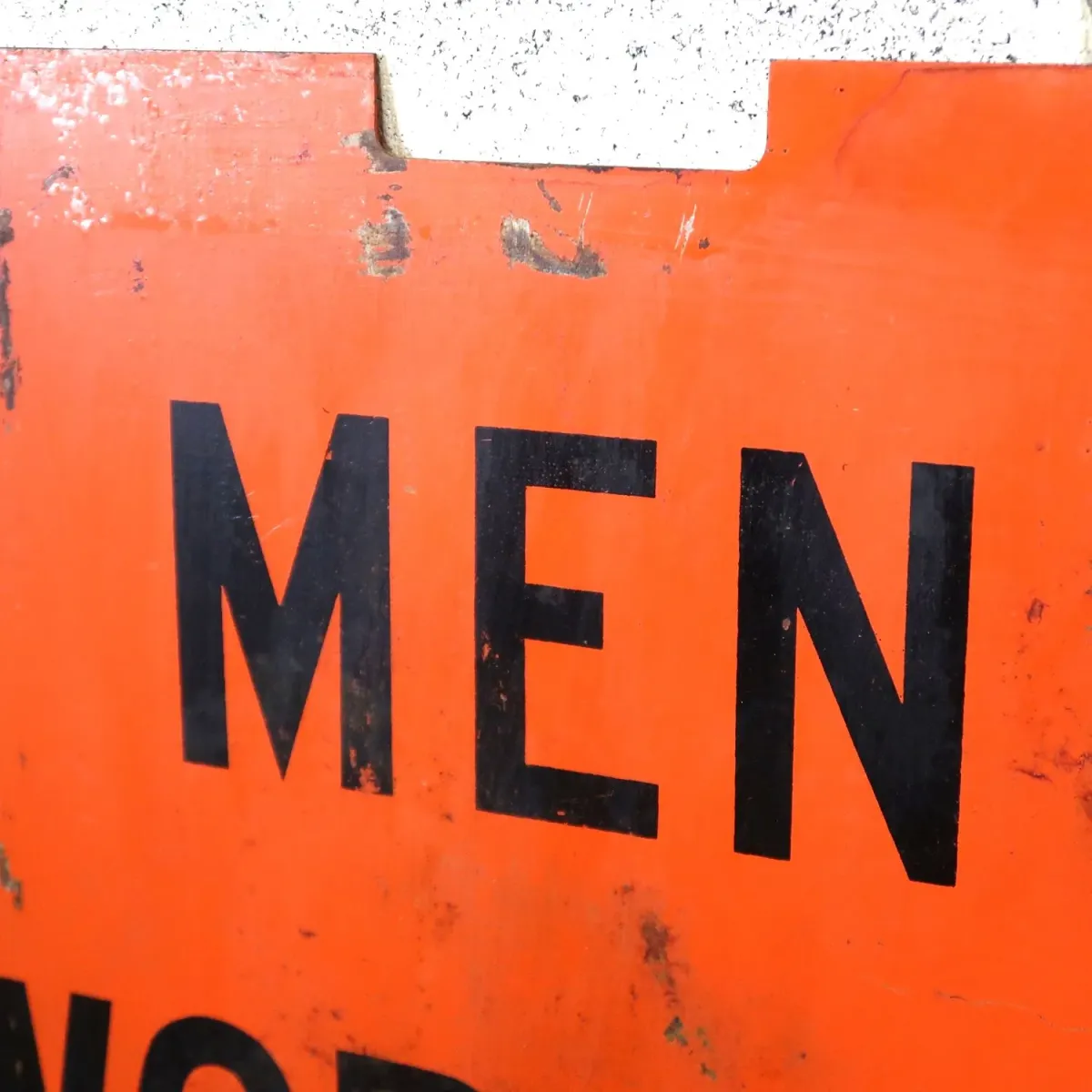 MEN WORKING ビンテージ 両面メタルサイン