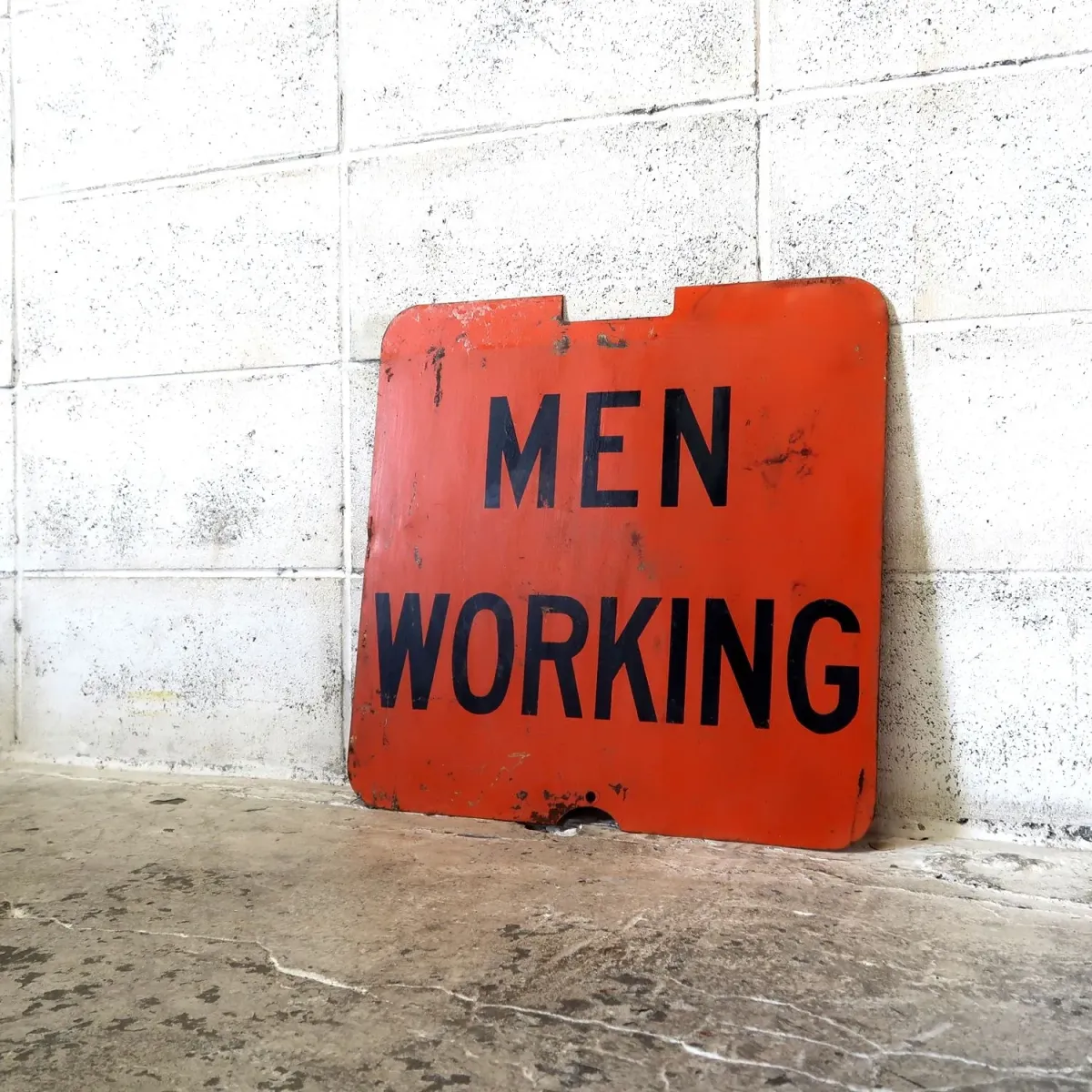 MEN WORKING ビンテージ 両面メタルサイン