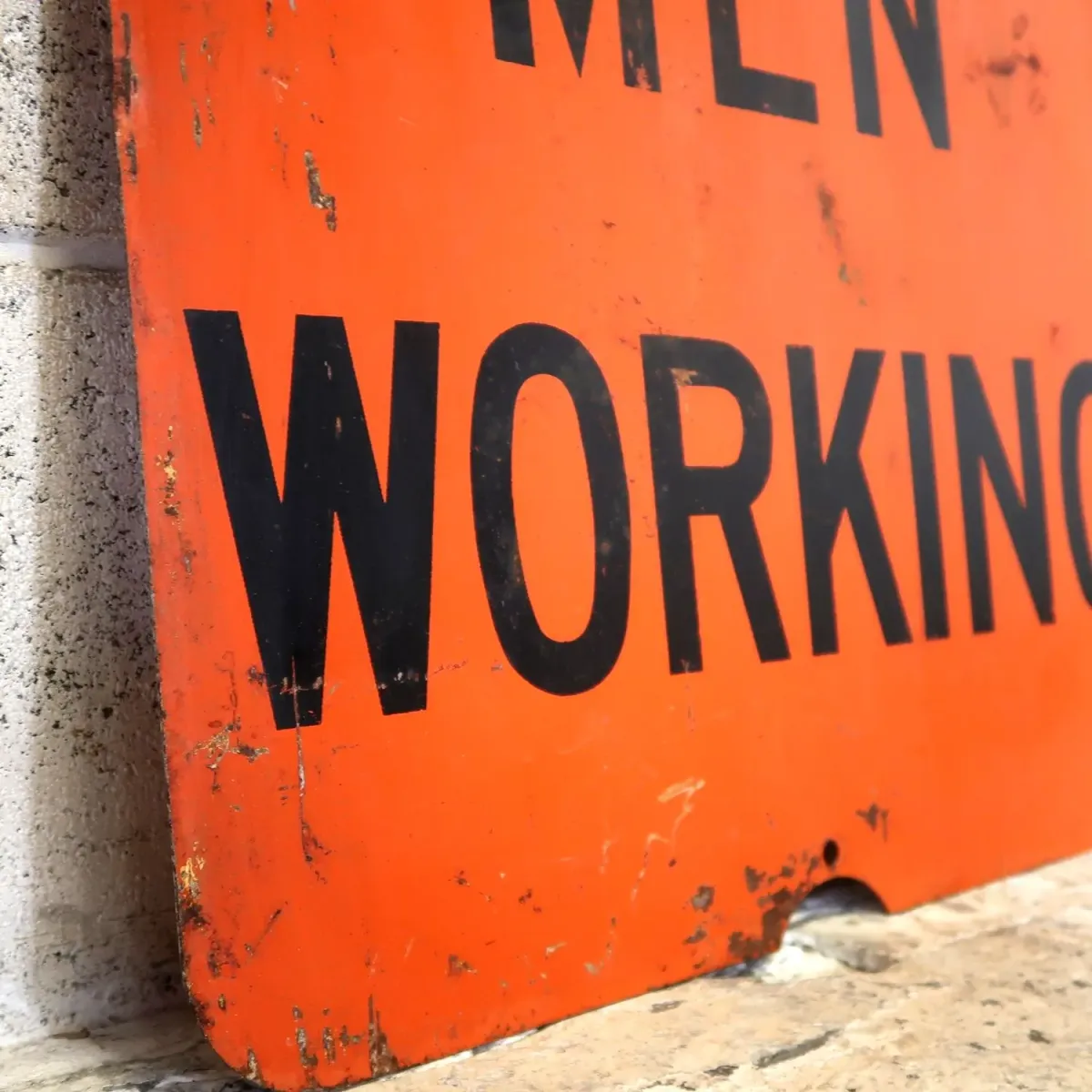 MEN WORKING ビンテージ 両面メタルサイン