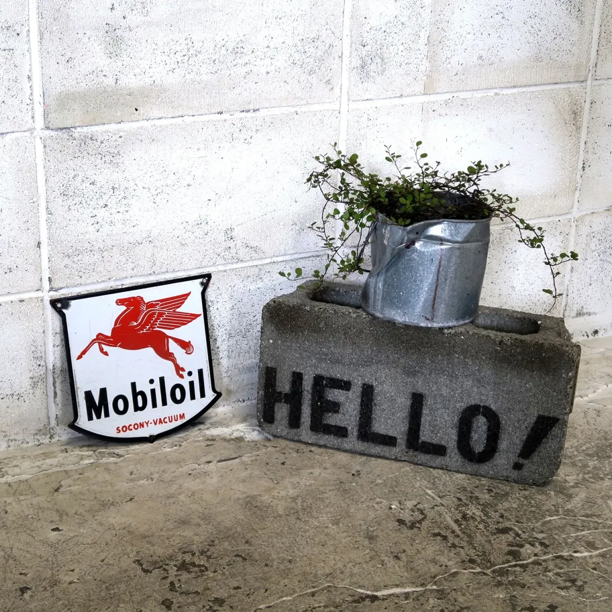 Mobiloil ホーロー看板